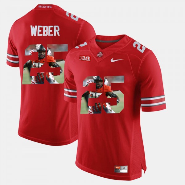 Ohio State Buckeyes Mike Weber Men's #25 Scarlet Pictorial Fashion College Football Jersey 2404ZVEV7